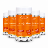 Kit 5x Laranja Moro com Café Verde e Cromo - Vicky Wellness - 30 Cápsulas