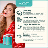 4 UN. OUR SECRET HAIR GUMMY - 12 Vitaminas e Minerais Sabor Morango (30 GOMAS) - VICKY BEAUTY