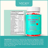 4 UN. OUR SECRET HAIR GUMMY - 12 Vitaminas e Minerais Sabor Morango (30 GOMAS) - VICKY BEAUTY