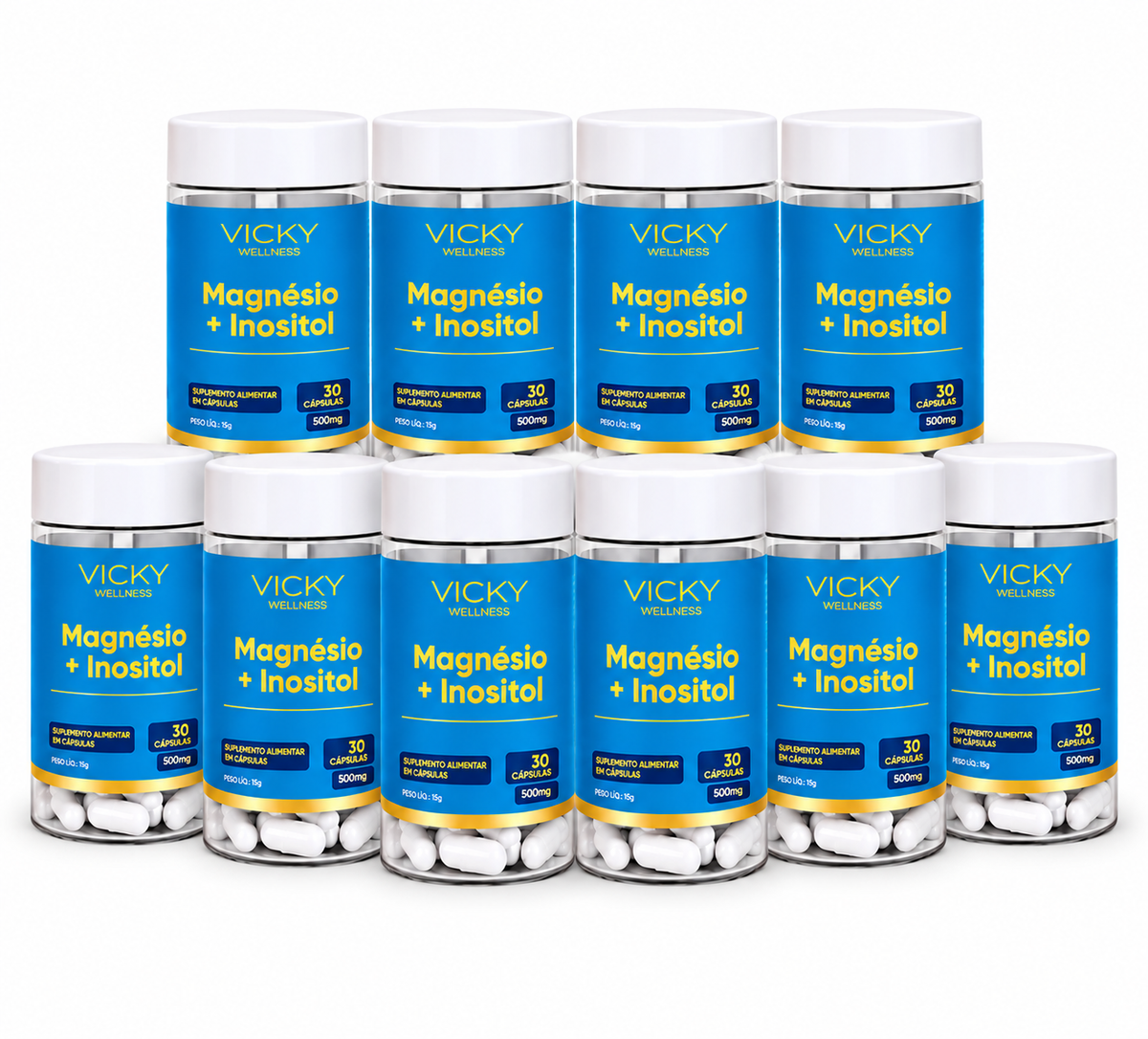 Kit 10x Magnésio + Inositol Vicky Wellness