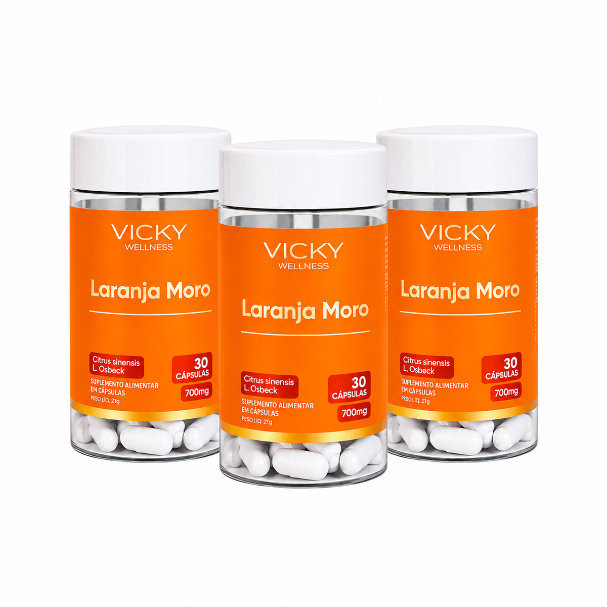 Kit Triplo 3x Laranja Moro com Café Verde e Cromo -  Vicky Wellness