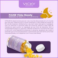 PAUSE - Melatonina em Goma Sabor Maracujá (30 gomas) - VICKY BEAUTY